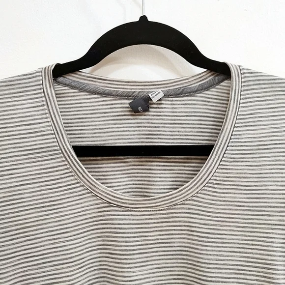 Ibex Merino Wool Gray Striped Short Sleeve Tee - Picture 2 of 10